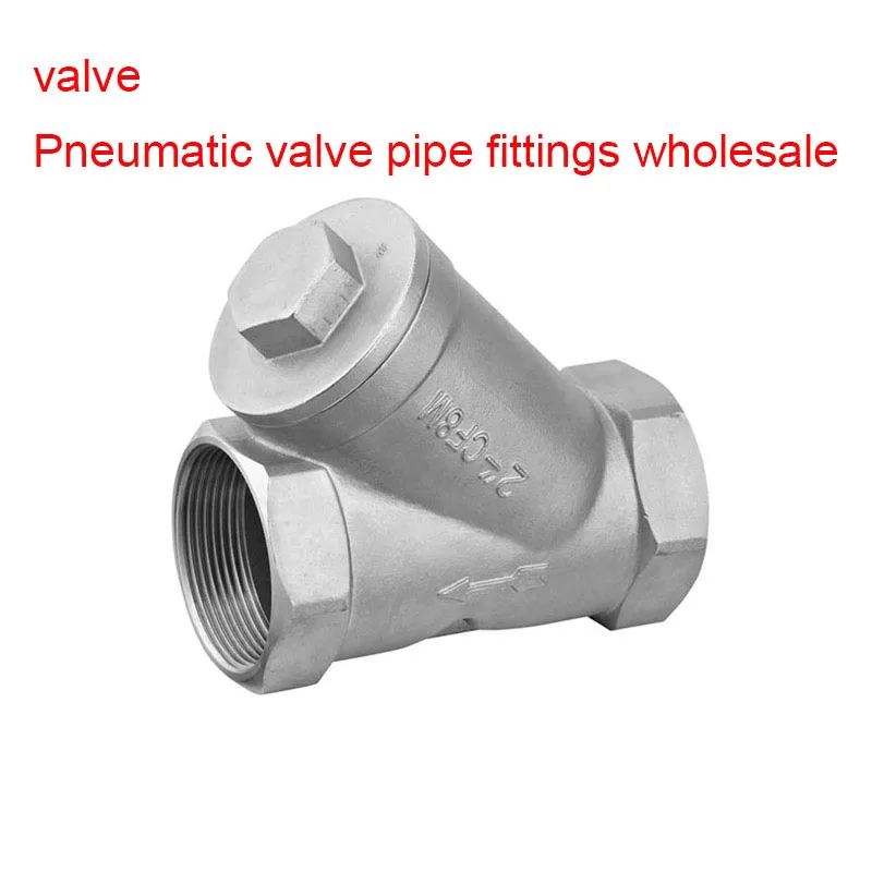 

304 Stainless Steel Female Thread Y-type Check Valve Spring Type Check Valve Threaded Vertical Check Valve 4 Points DN25