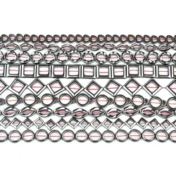 Peach Heart Ring Diagonal Ring Hematite Beads for DIY Homemade Donut-shaped Natural Black Gallstone Loose Beads