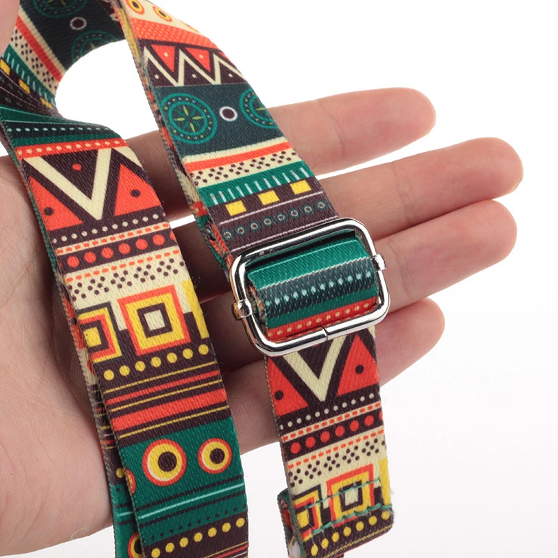 Guitar Ukulele Strap Ethnic Pattern Adjustable Nylon Clip On Ukulele Strap Belt Sling With Hook Ukulele Guitar Accessories