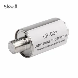 TV Satellite Antenna Lighting Protector Coaxial Lightning Arrester Protect 5-2150MHz Low Insertion Loss High Return Loss