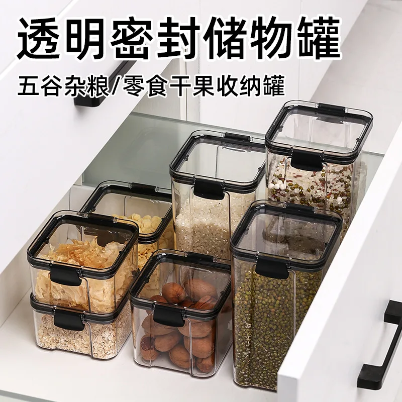 Xiaomi-latas herméticas de plástico para cocina, almacenamiento de granos, fideos, cajas de mantenimiento fresco, fácil de sujetar, latas de comida