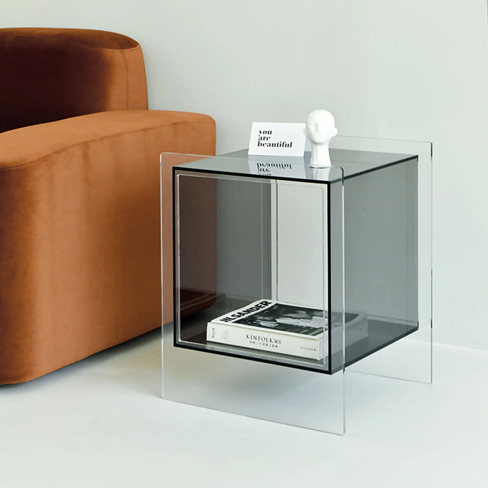 Joylove sofá lado gabinete de canto pequena mesa café nordic luz luxo simples acrílico quarto cabeceira vidro artesanato