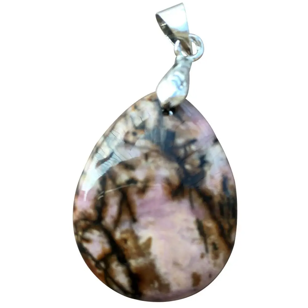 Crystal Rhodorite Aventurine Tiger Eye Goldstone Lapis Lazuli Howlite Jaspe  Water Drop Art Pendant Bead WB875