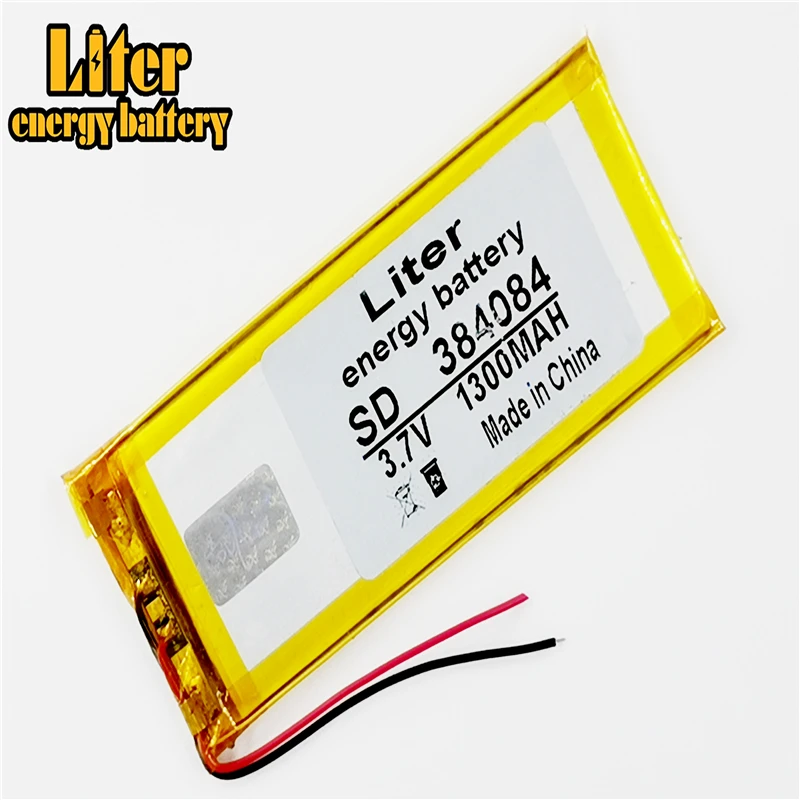3.7V 1300mAh lithium Tablet polymer battery 384084PL navigator MP3 GPS universal rechargeable battery