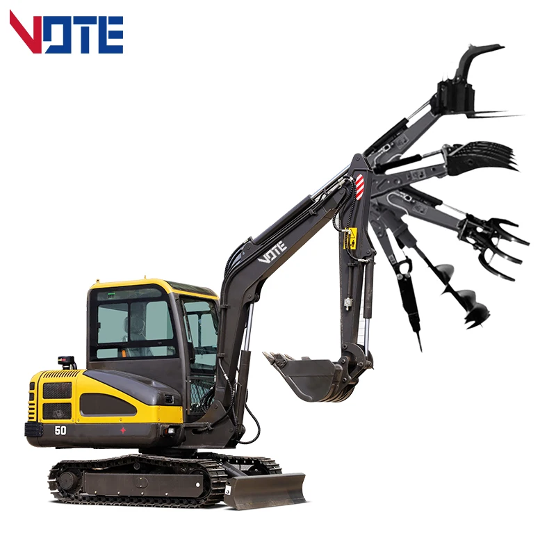น้ำหนัก5ตันจีนรถขุดทำงานดีกว่า Backhoe Crawler Mini Micro Digger ยานพาหนะ