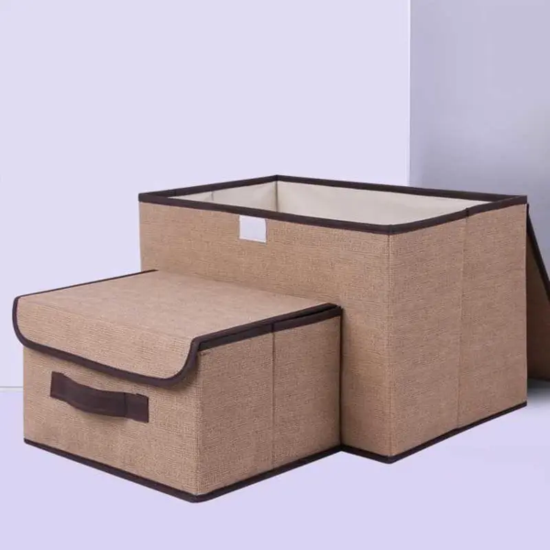 2 Pieces Covered Cloth Storage Boxes For Underwear Dustproof Folding Organizer For Scarfs SocksInterior Organizador Clothing Bag