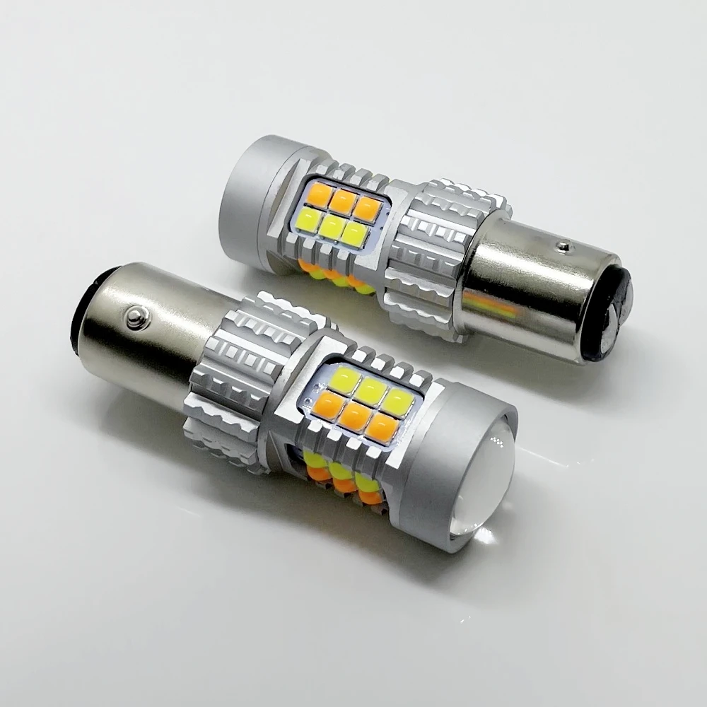 2pcs 1157 BAY15D P21/5W 30SMD 3030 LEDs Switchback LED Car Signal Lights Turn Parking Auto Led White Amber Dual Color