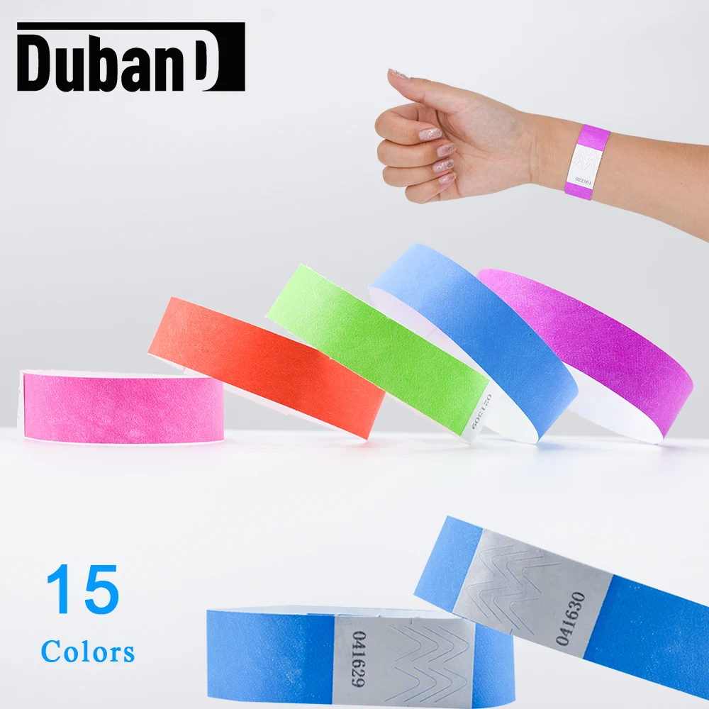 100Pcs Count Tyvek Wristbands Identification Mark 3/4' Tamper-Proof Waterproof Disposable Bracelet events disposable closure