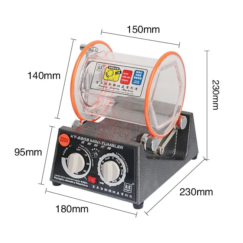 3kg Mini-Rotationspolierer, Trommelpoliermaschine für Schmuck, Steine, Münzen, Metall, Automatischer Trommelpolierer zum Glätten und Polieren – Detail 4