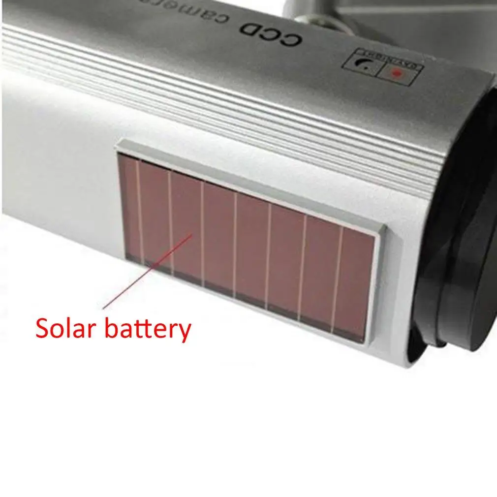 Solar Power Dummy Camera Security Waterproof Fake Camera Outdoor Indoor Bullet LED Red Light Monitor CCTV Surveillance Camera
