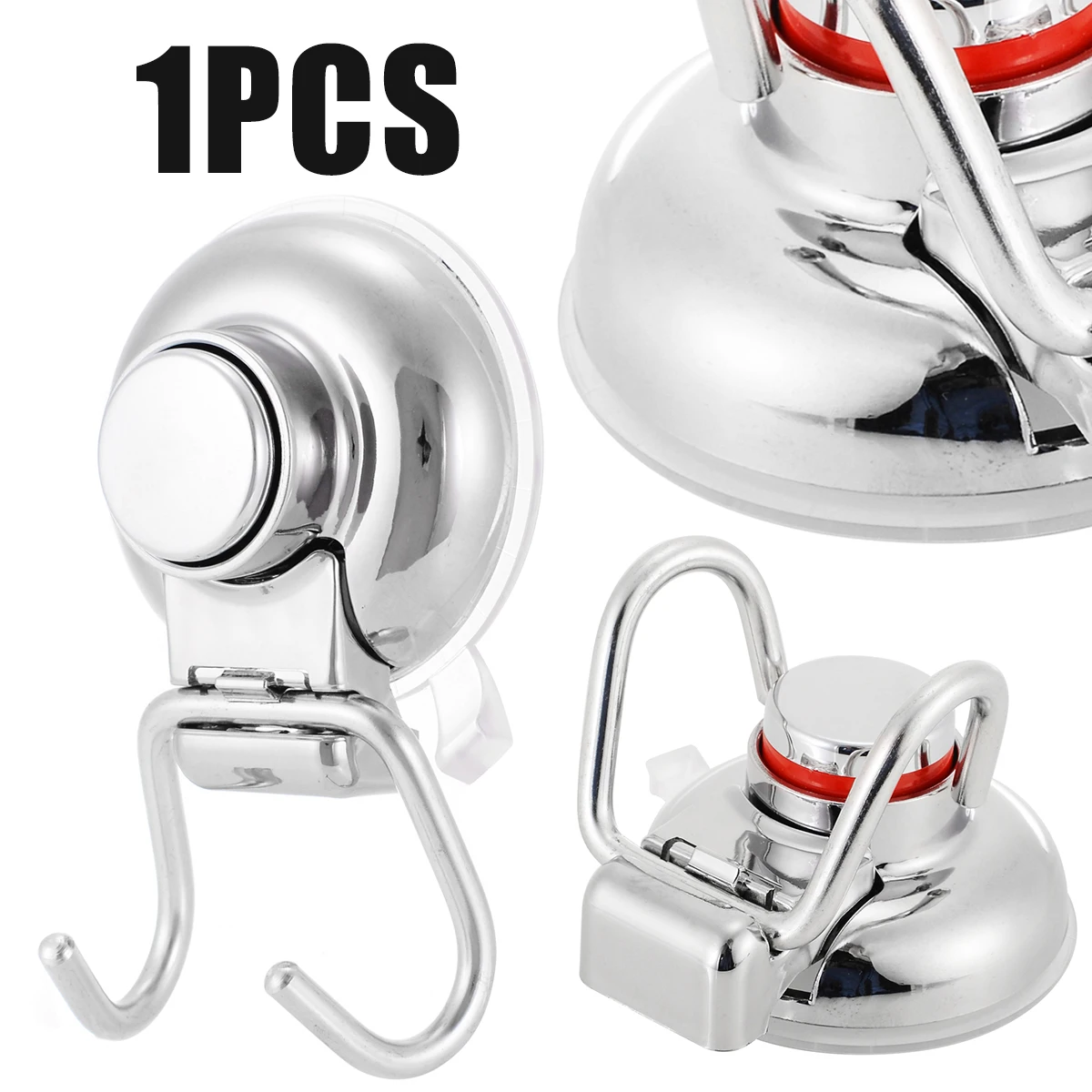 

Removable Wall Strong Suction Cup Hook Hangers Stainless Steel Double Hook Strong Vacuum Suction Cup Hanger for Bathroom Kitchen