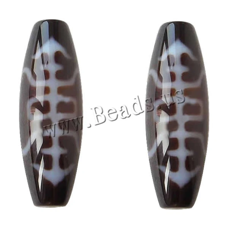 Natural Tibetan Dzi Beads for making diy Jewelry Bracelet necklace Oval, two tone, Grade AAA, 12x38mm, Sold By PC