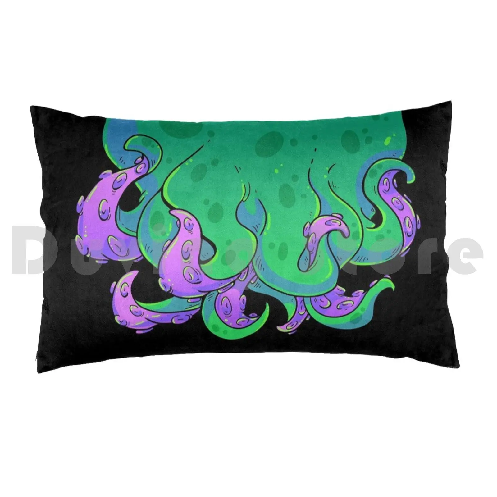 Tentacles Pillow Case Printed 50x75 Cthulhu Tentacle Octopus Squid Monster Green Horror