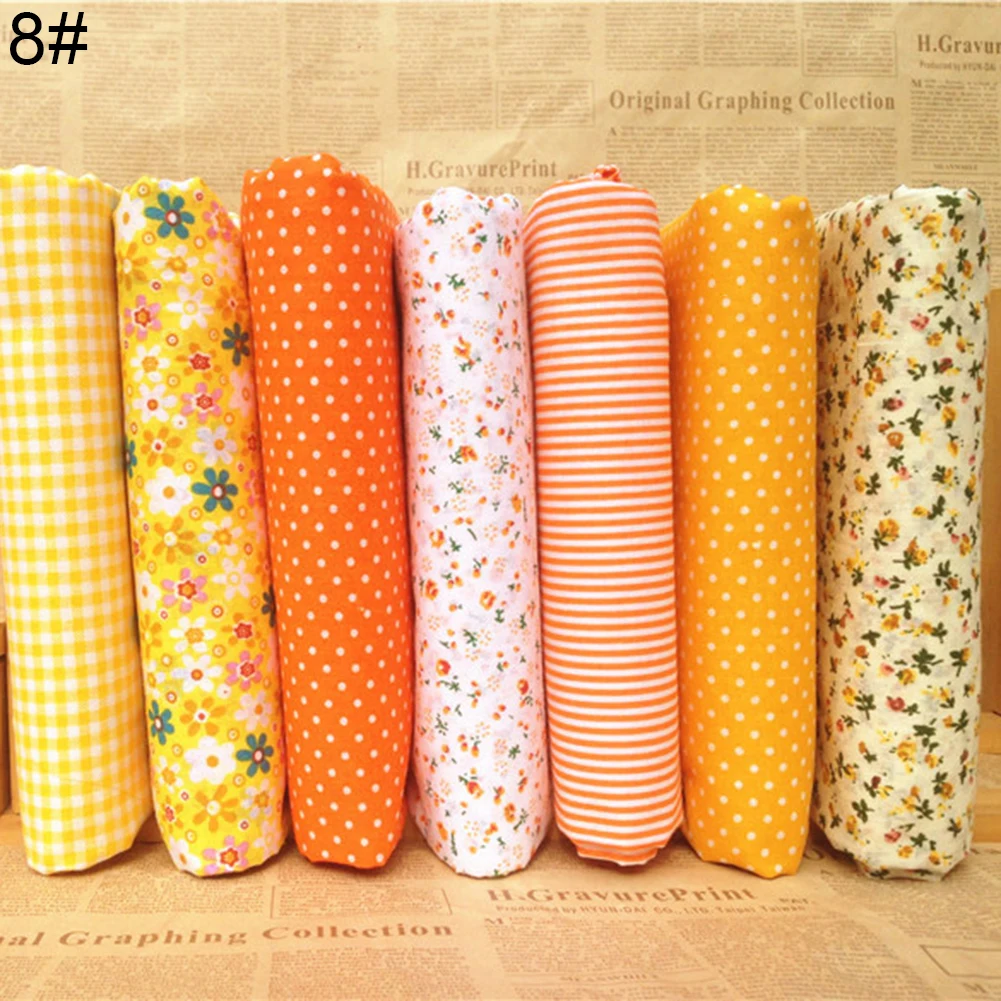 New 7pcs/lot Floral Series Twill Cotton Fabric,Patchwork Cloth,DIY Sewing Quilting Fat Quarters Material For Baby&Child