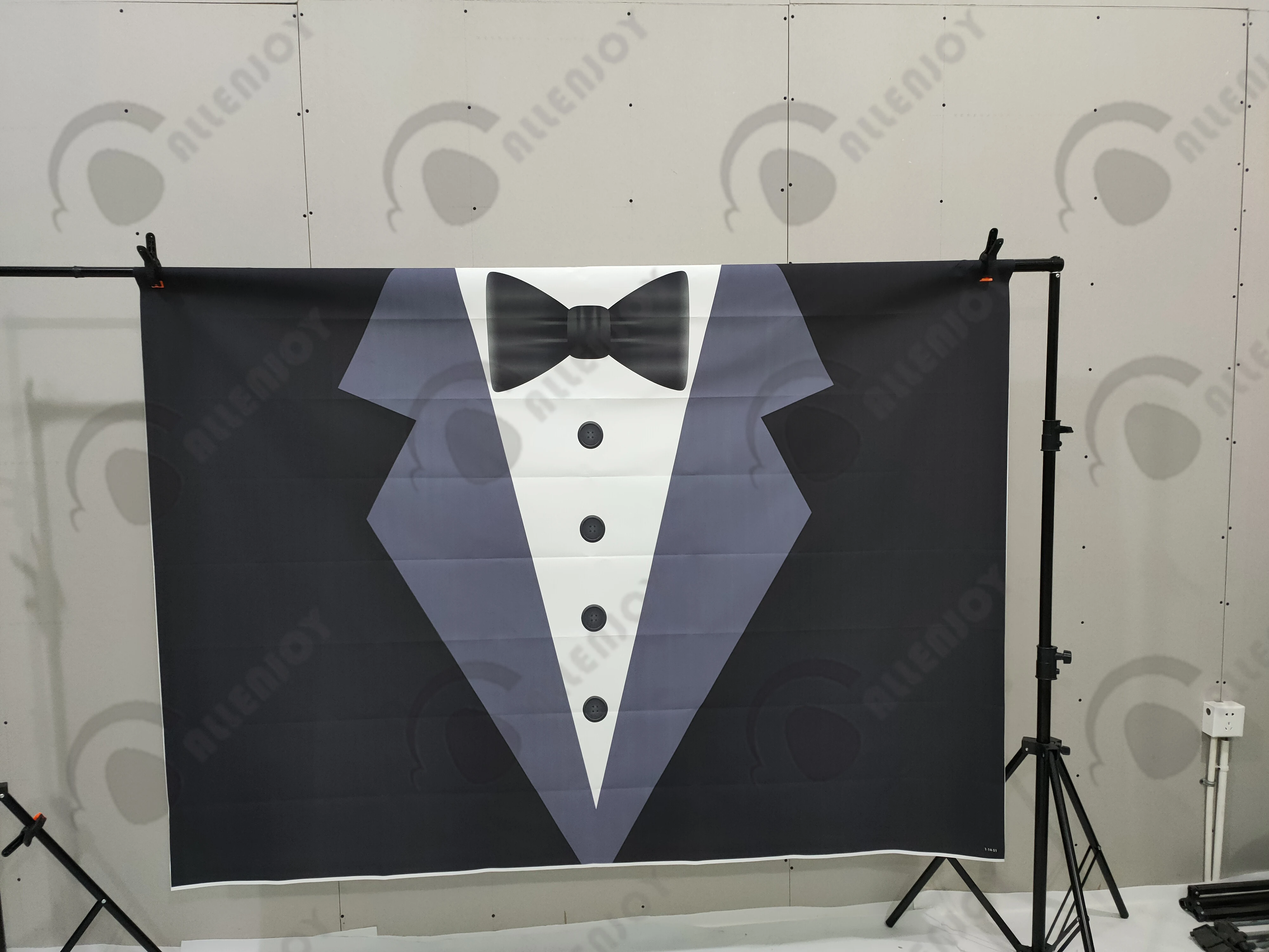 Allenjoy Gentleman Suit Backdrop Birthday Graduation Photography Background Bow Tie Decorations for Supplies Shower 1st Party