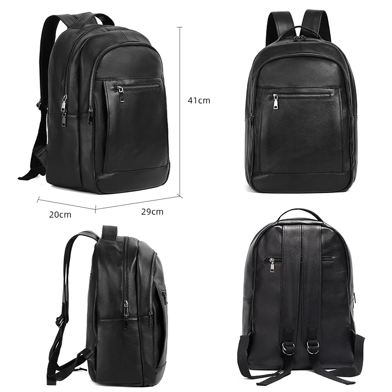 100% Genuine Leather Men Backpack Male 14 inch Laptop Backpack Travel Backpacks Waterpoof Male Fashion BagPack Schoolbag For Men