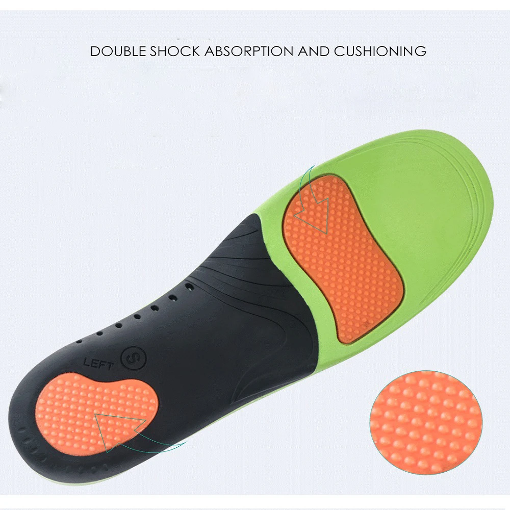 Sports Insoles for Men and Women, Shock Absorption, Thickened Pad, Breathable, High Arch, Orthotic Shoe Inserts