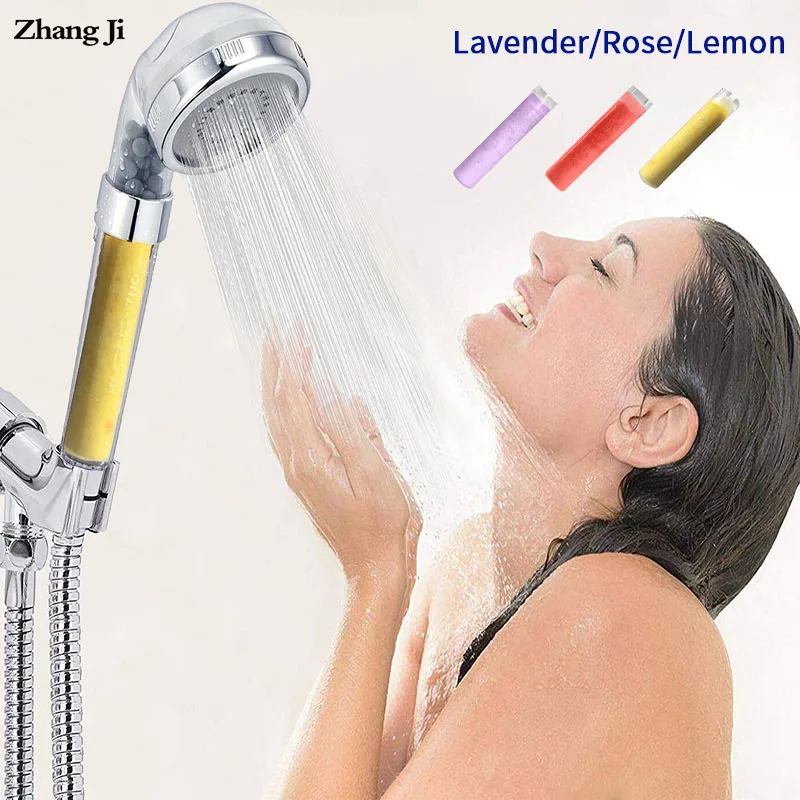 ZhangJi Aroma Filter  Vitamin C Skin Care Shower Head Lemon Lavender Rose Fragrance Bathroom High Pressure scent Shower Head