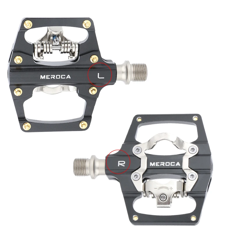 MEROCA MTB Pedals SPD Lock Pedal Dual Purpose Aluminum Alloy DU Bearing Non Slip Bicycle Pedal