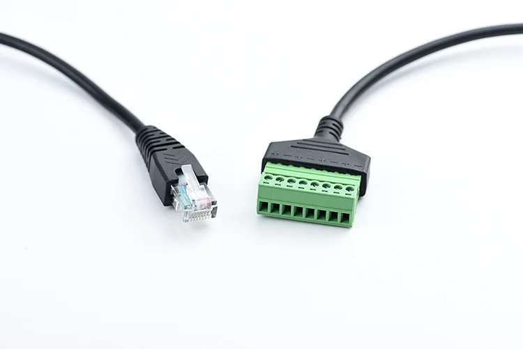 RJ45 network cable solder-free with screw holes can be fixed to connect the terminal to an 8-core extension cable 30cm