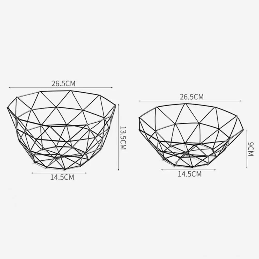 Iron Fruit Tray Kitchen Storage Basket Table Candy Bowl Home Decor Organizer