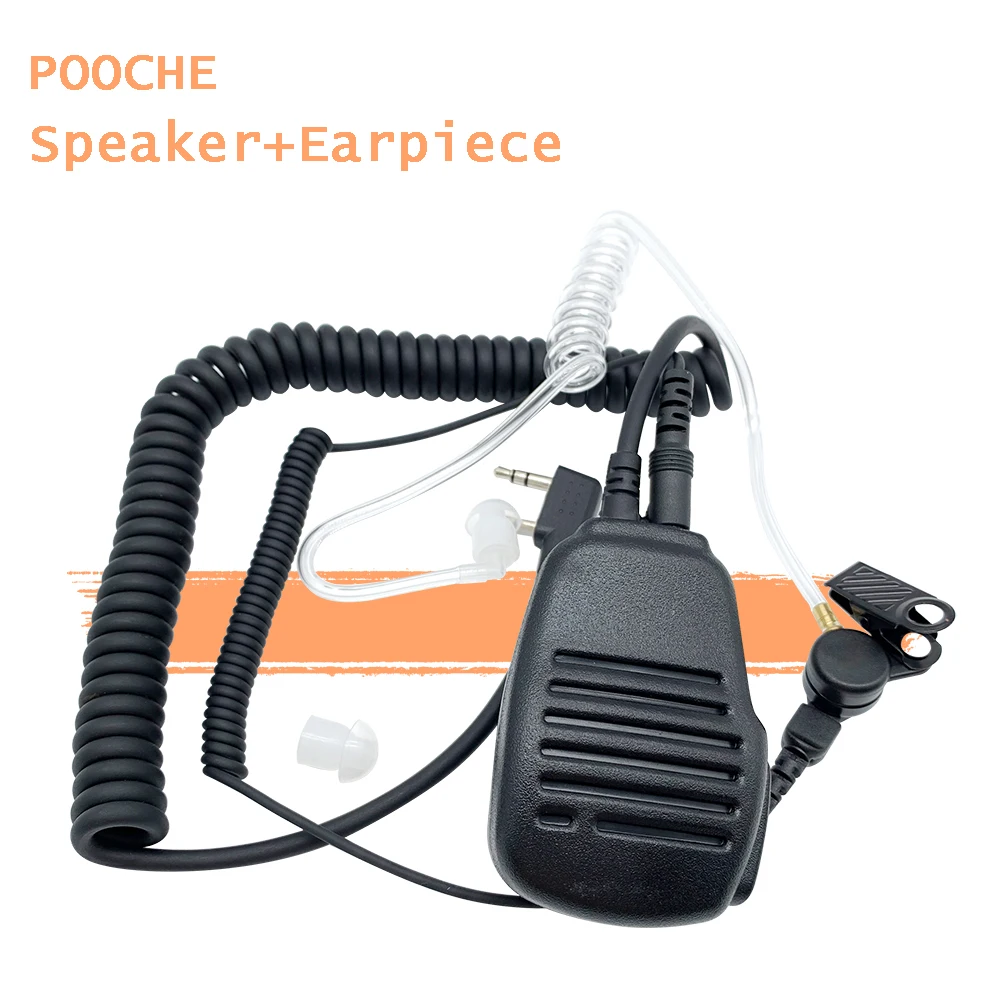 Complete set Microphone Speaker with Air Tube for Kewood Motorla Baofeng Walkie-Talkie Mic Speaker and Air tube for Ham Radio