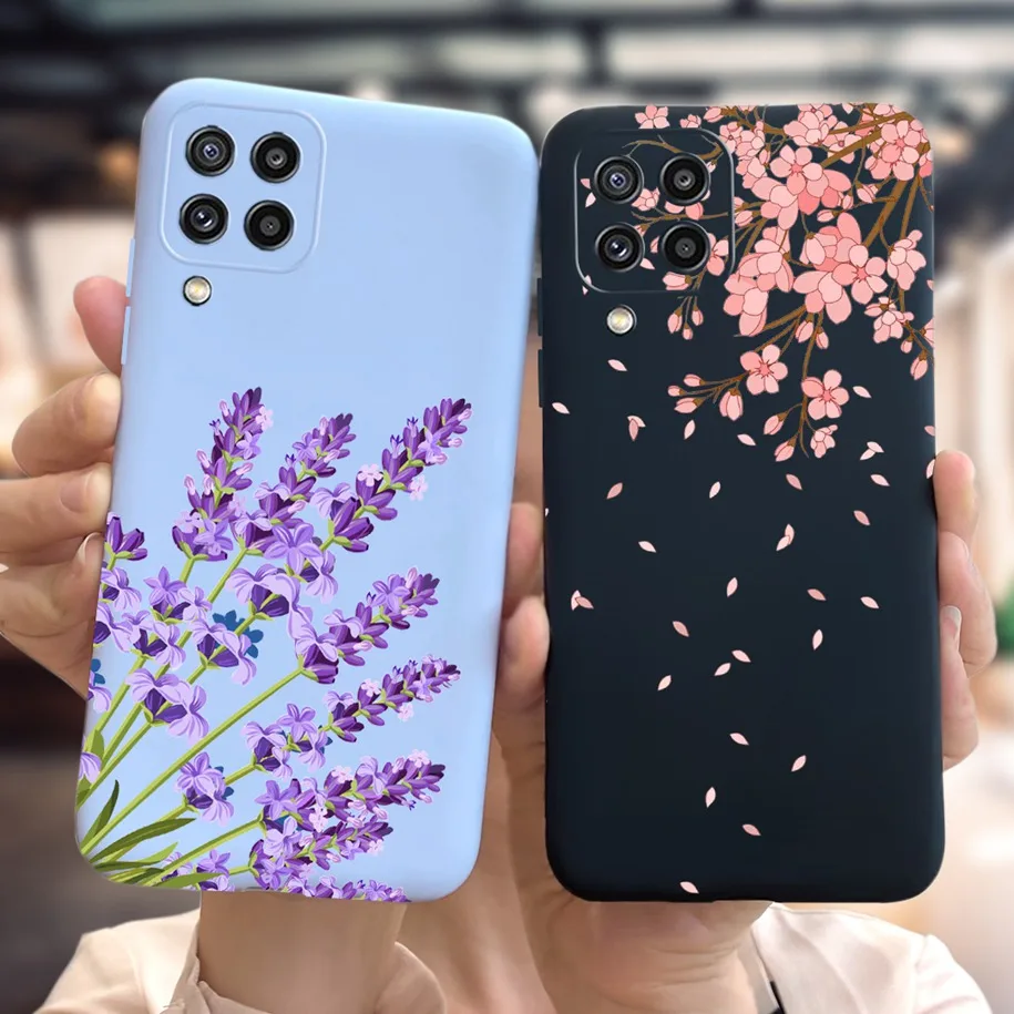 For Samsung M32 Case Silicon Back Cover Flower Phone Case For Samsung Galaxy M32 M12 M42 M52 A12 A22 A32 A42 A52 A72 5G Soft Bag