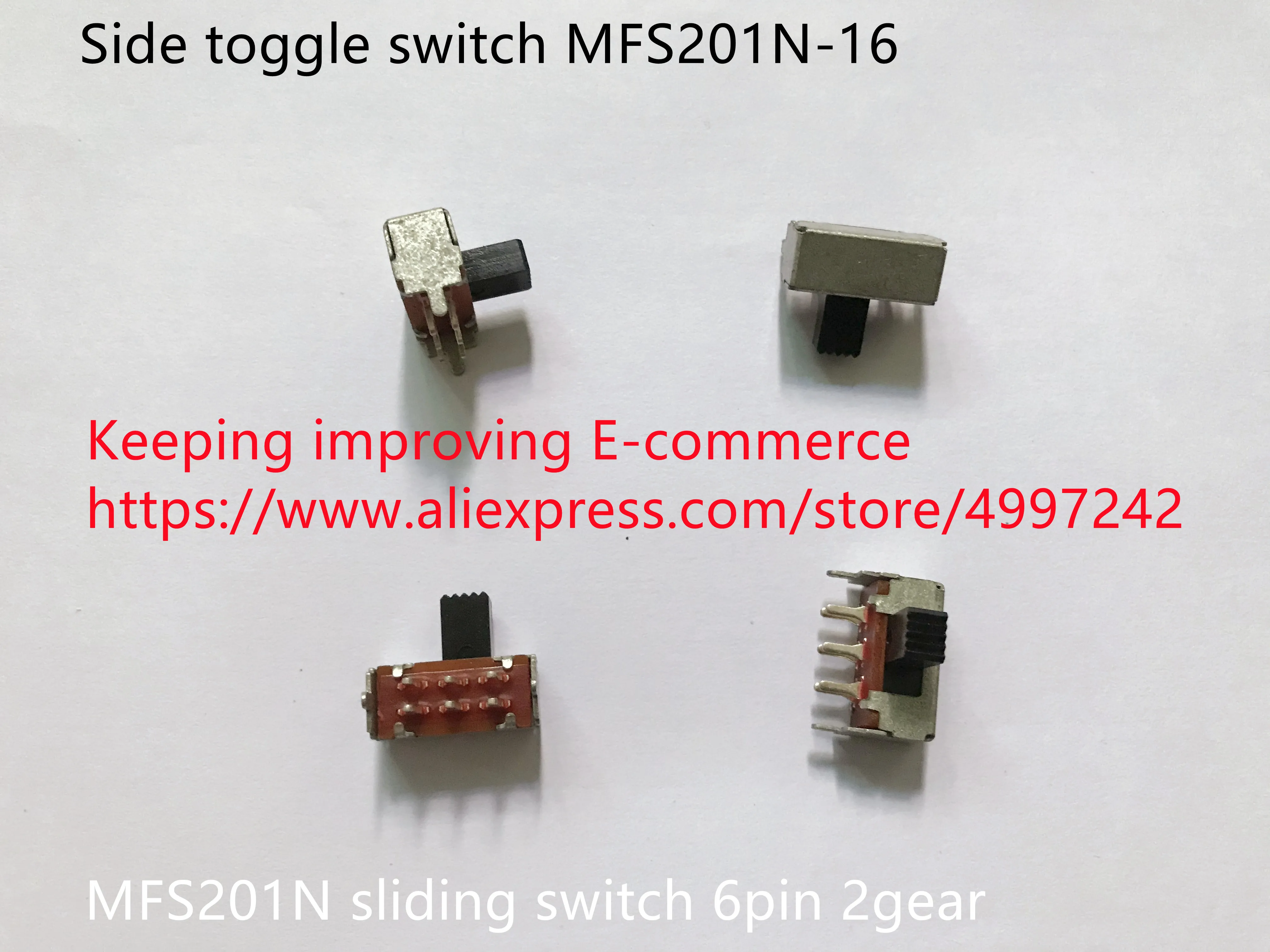 Original new 100% side toggle switch MFS201N-16 sliding switch 6pin 2gear