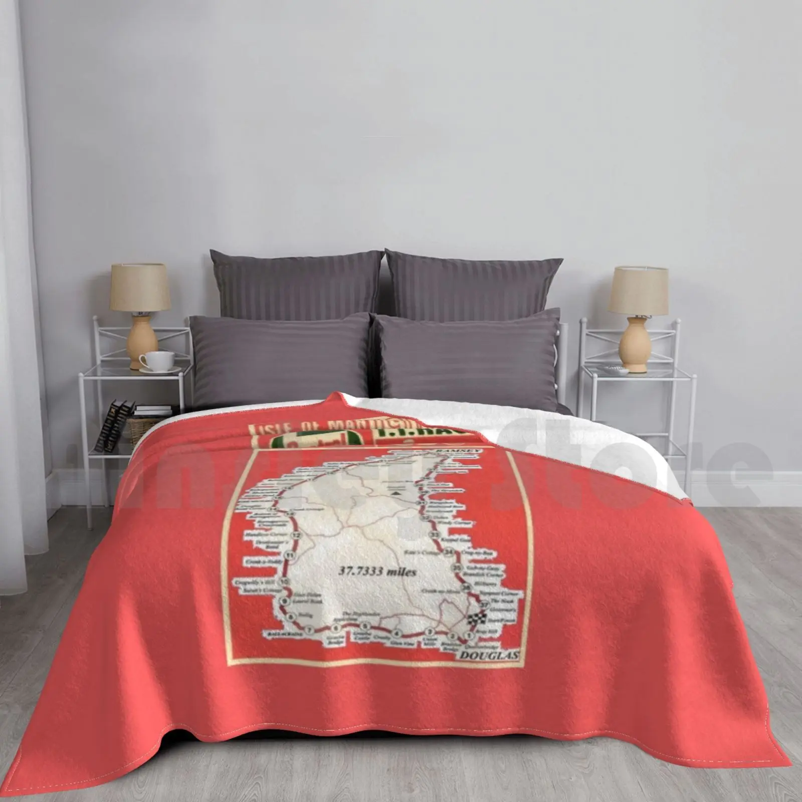 Isle Of Man Tt Vintage Map Blanket Fashion Custom Norton Moto Guzzi Laverda Isle Of Man Tt Race Bsa Joey