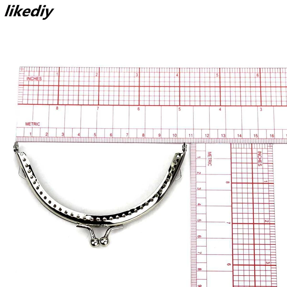 1 Piece Glossy Silver Basic Arch Metal Purse Frame Kiss Clasp Lock DIY Bag Accessories 8.5/10.5/12.5/15.5/18.5 CM