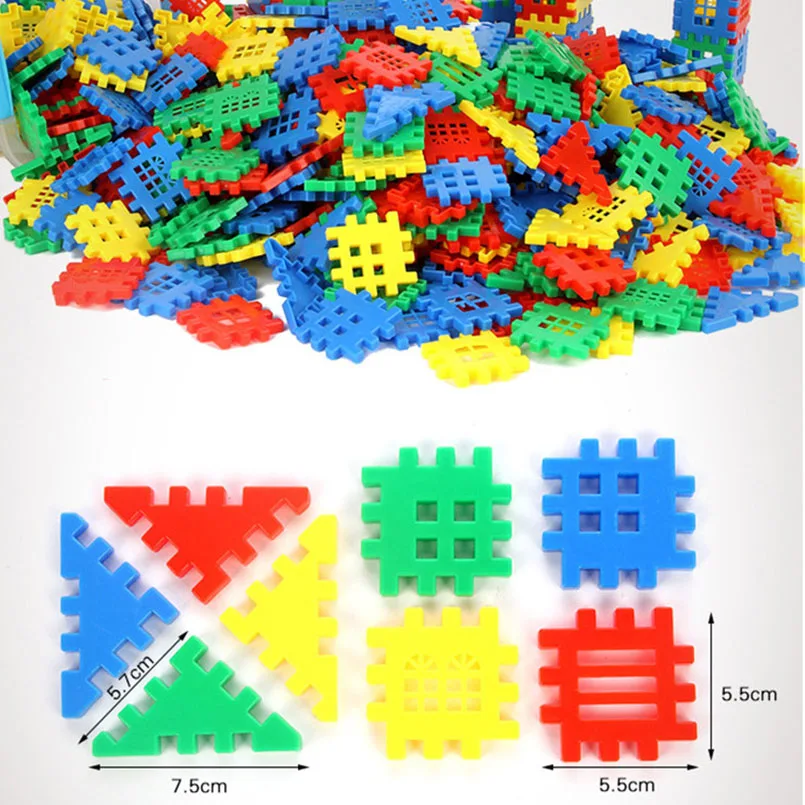 180Pcs Large Size Plastic 3D Interconnecting Building Blocks Toys For Children Learning Colorful DIY Block Boys Toy Brain Game