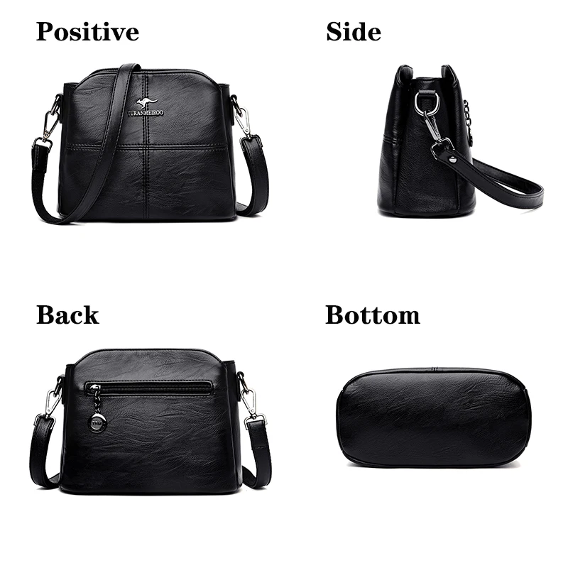 High Quality Woman Messenger Bag Luxury Soft Leather Handbag and Purses Women\'s Bags Designer Famous Brand Female Shoulder Totes