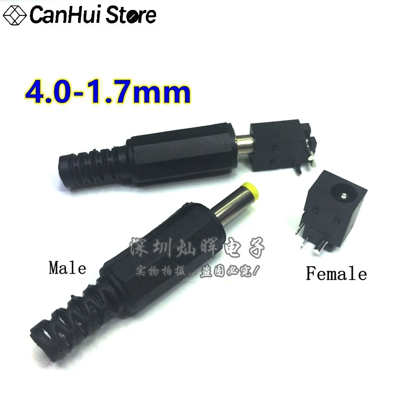 10Pcs DC-023A DC Plug Male Electrical Socket Outlet DC Outlet 4.0X1.7MM 4.0*1.7 DC-023 4.0*1.7mm Female Socket Hot New