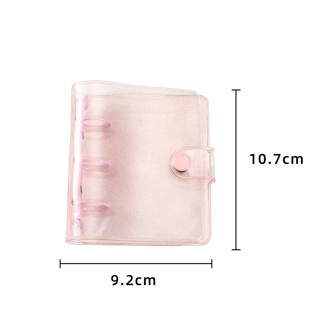 Transparent 3 Ring Mini Loose-leaf Hand Book Portable Pocket Notebook File Folder Hand Account Diary Inner Pages School Supplies