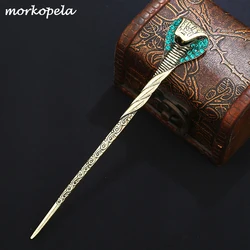 Morkopela Snake Hair Stick Jewelry Vintage Rhinestone Hairpin Sticks Women Banquest Crystal Hair Pins Accessories