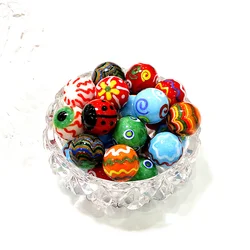 24pcs 18mm Xmas Home Decor Creative Handmade Glass Balls Marbles Rarity Children Puzzle Game Toys Cute New Year Gifts For Kids