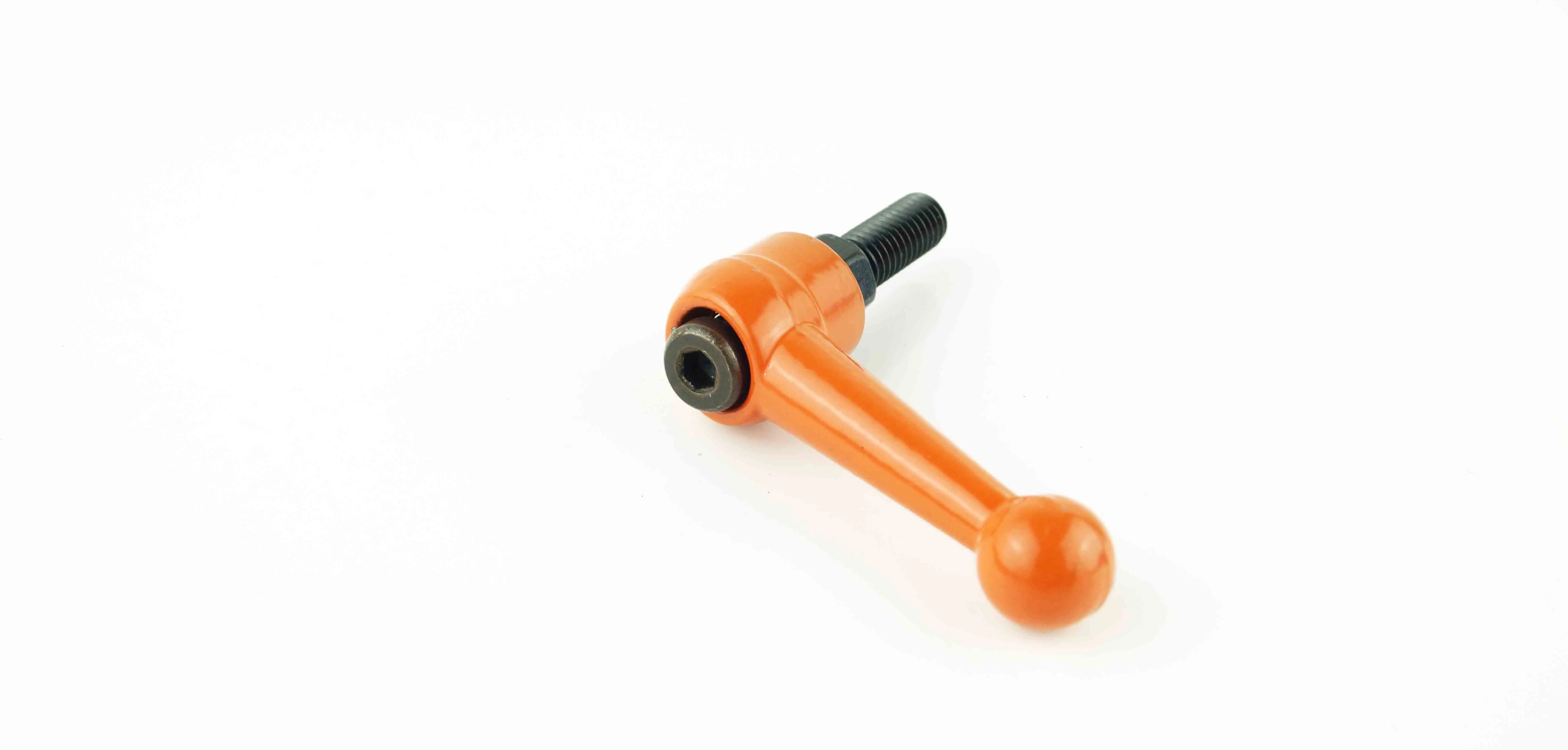 M5 M6 Solid Zinc Alloy Orange Adjustable Handle Clamping Lever Arm Tension Levers Knob