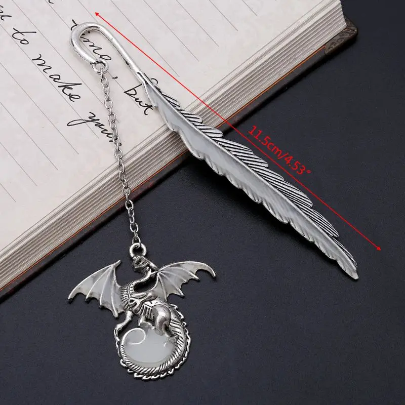 Glow In The Dark Luminous Book Marker Creative Dragon Label School Office Stationery W91A