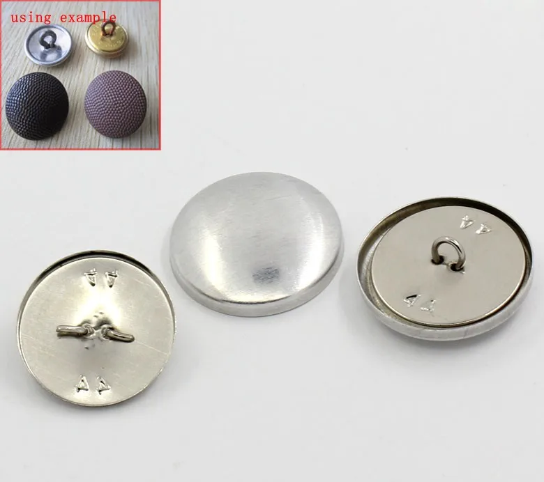 30 Sets Aluminum Tone Shank Wire Back Cover Metal Buttons For Handmade Findings 28x28mm(1 1/8\