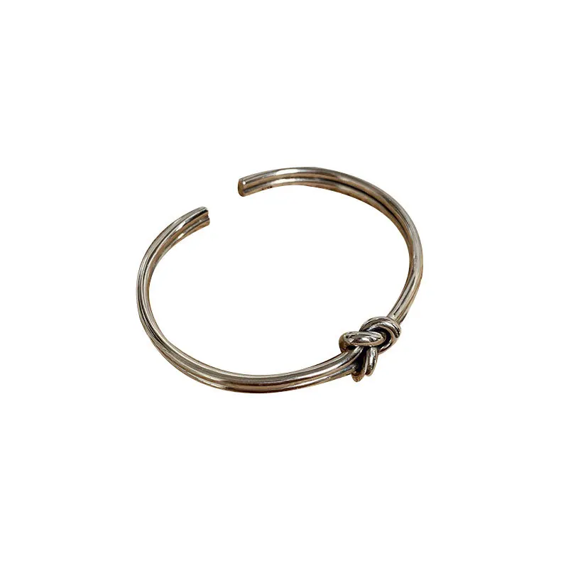 Brazalete de plata de ley 100% 925 para mujer, joyería Original con diseño de nudo, venta al por mayor, regalo de cumpleaños, barato