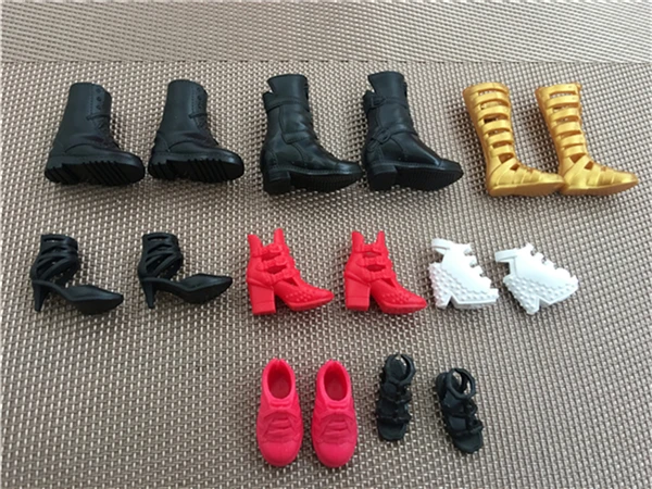 Original Female Doll Shoes Princess Boots Doll Parts Decors 1/6 Doll Sandal Decors Children DIY Dressing Toy Gold Red White Shoe