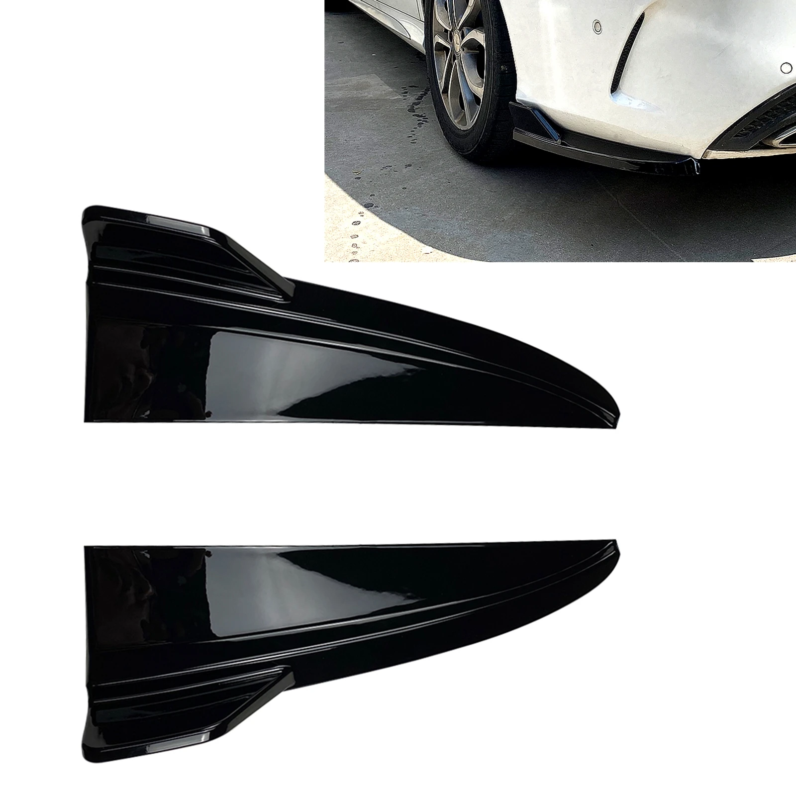 

Rear Bumper Diffuser Side Spoiler Cover Lip Protector For Mercedes Benz C Class W205 C180 C200 C260 C43 2015-21 4 Door AMG Sport