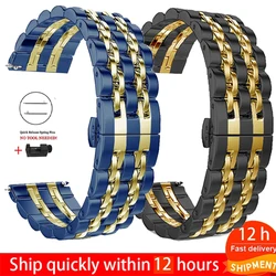 Stainless Steel Band for Xiaomi Huami Amazfit GTR 47/42mm Metal Bracelet Strap Amazfit Stratos 3 GTS Bip Watchband Belt 20/22mm