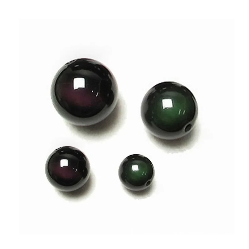 Natural Black Rainbow Obsidian Ice Black Loose Beads 4/6/8/10/12/14 MM Fit Diy Charm Bracelet Beads For Jewelry Making Accessory