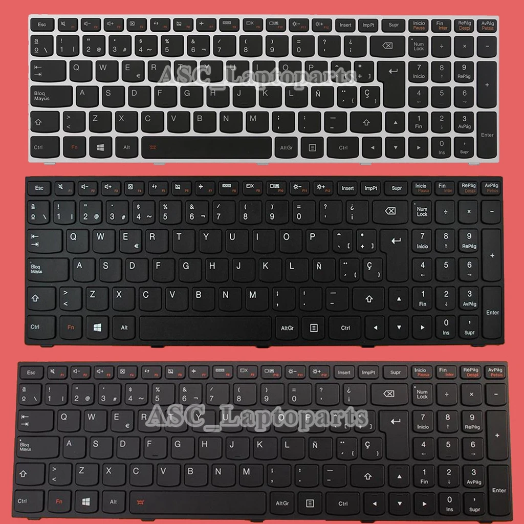 New Spanish Teclado Keyboard For Lenovo Ideapad 300-15ibr 300-15isk 300-17ISK Laptop Black Frame Black, BACKLIT , NO BACKLIT