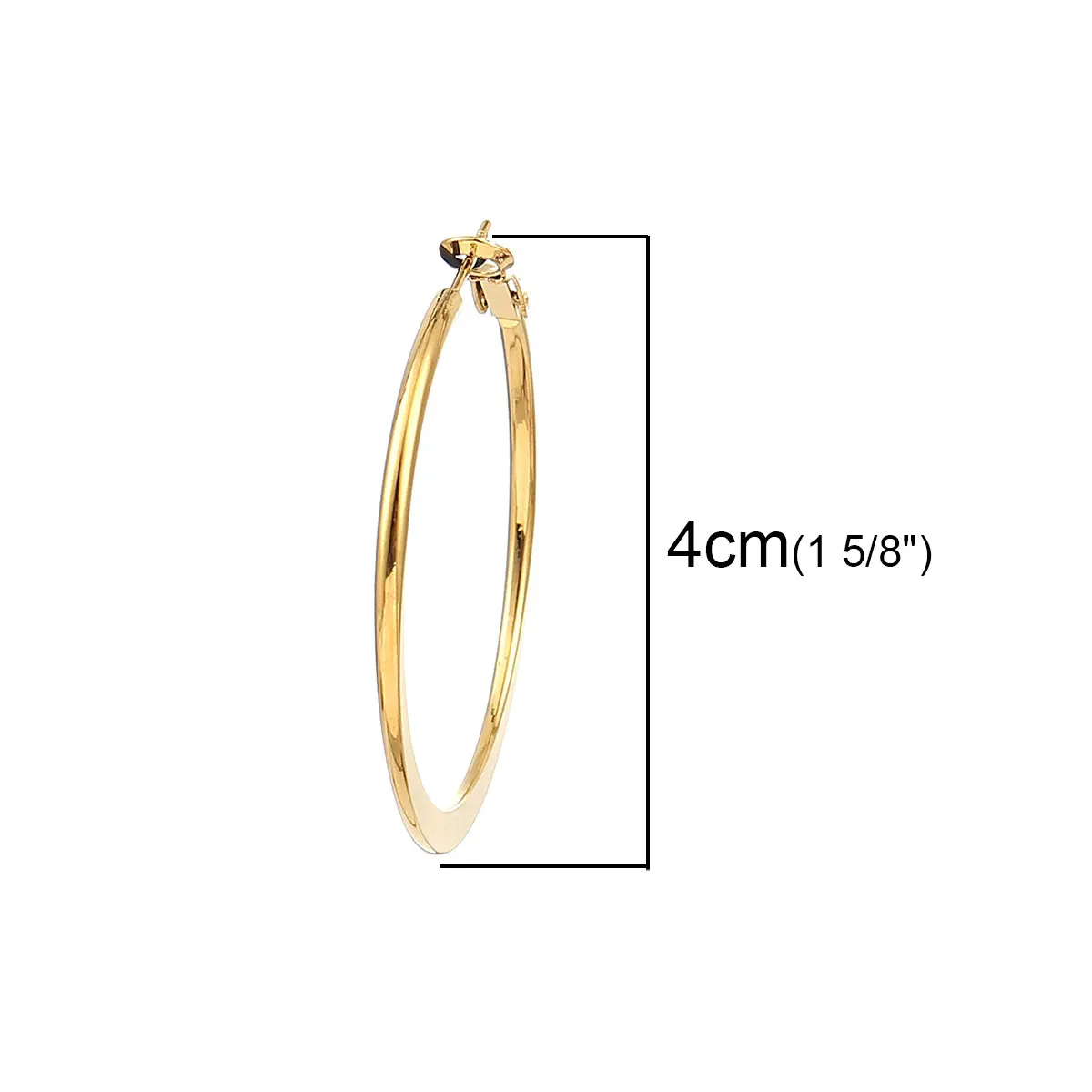 1 Pair 316 Stainless Steel Hoop Earrings Gold Color Round Earrings For Women Fashion Exquisite Ear Jewelry 40mm(1 5/8