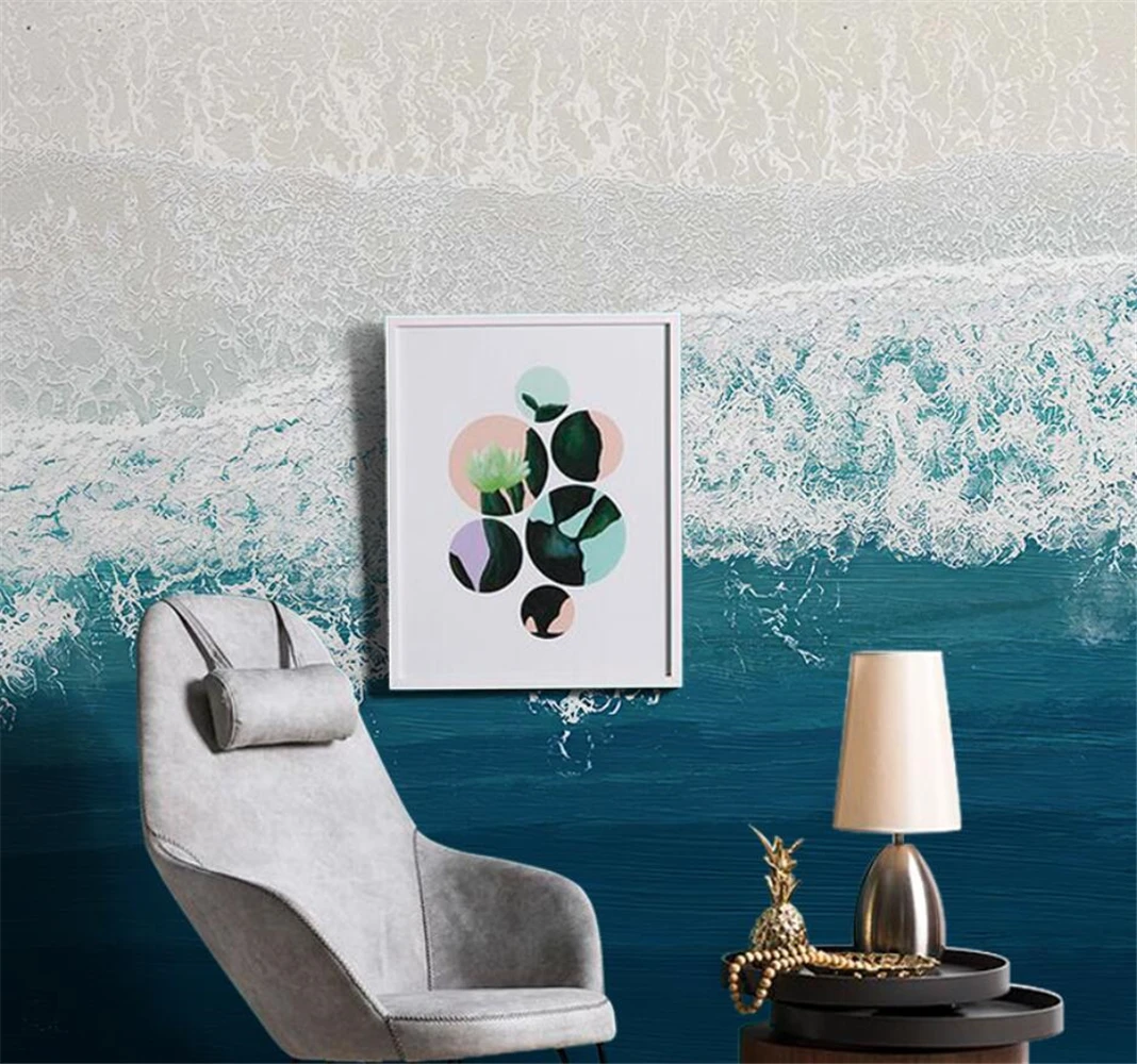beibehang custom Abstract ocean oil painting wallpapers for living room TV background home wall paper sofa mural wall covering