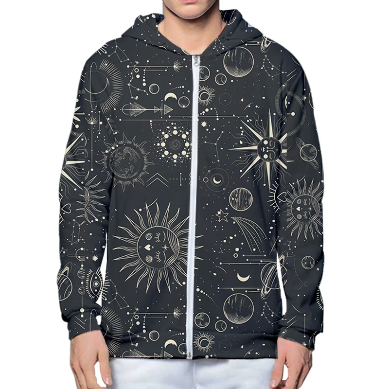 

LCFA 3D Full Printing Men Cosmic Sun Jacket Long Sleeve Oversized Dropshipping Streetwear Hip Hop Coat Hot Custom Starry Sky