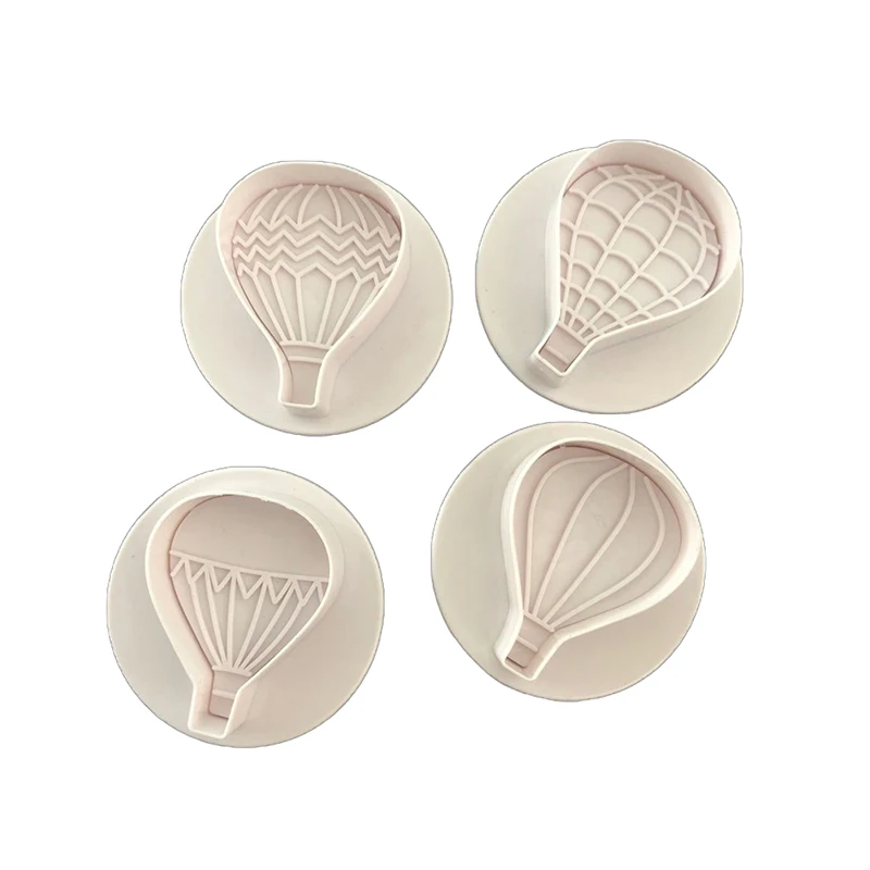 Hot Air Balloon Cookie Cutters 4 Pcs/Set  Biscuit Cutting Mould Set Fondant Mold Embossing Plunger Cutter For Cupcake Pastries