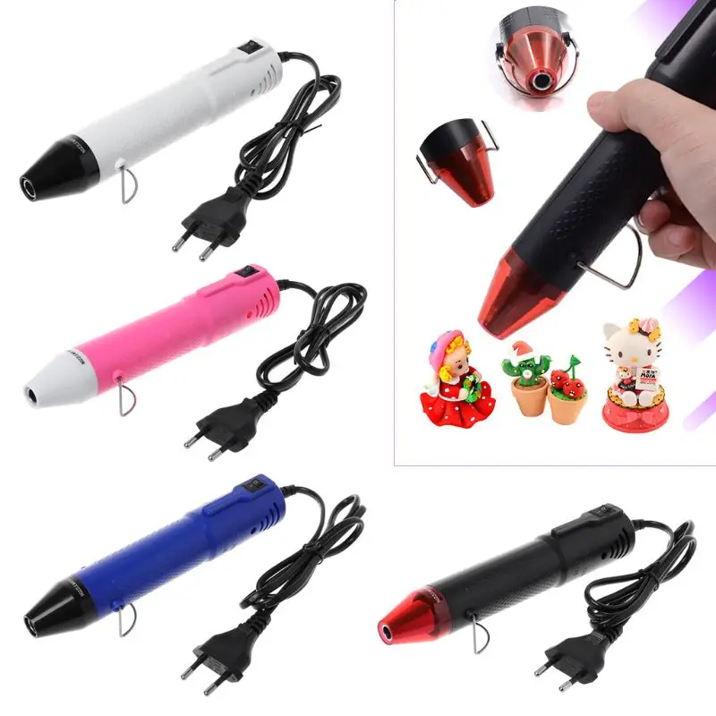 130W 220V Mini Heat Gun Shrink Hot Air Temperature Electric Power Nozzles Tool DIY Embossing EU Plug